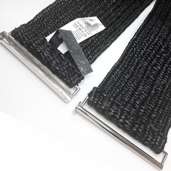 90's-Y2K🖤Boho High Waist Black Stretchy Woven Belt - Picture 4 of 6